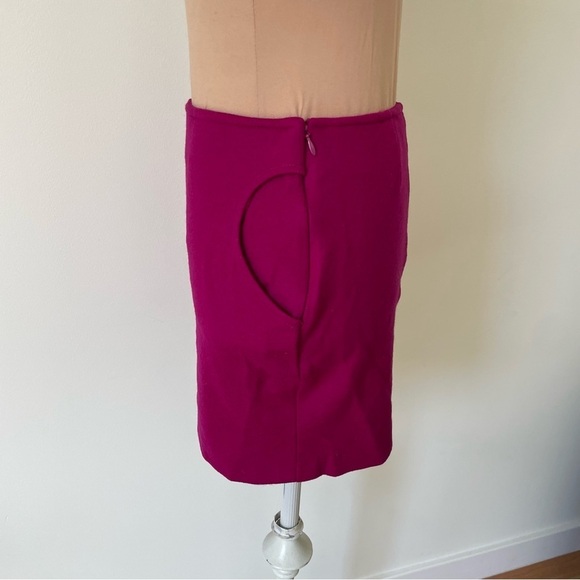 Diane Von Furstenberg Katinko Fuchsia Pink Pockets Wool Mini Skirt EUC Size 0 - Picture 2 of 6